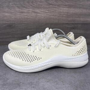 Crocs Ridelite 360 Pacer Shoes Mens Size 9 White Rubber Sneakers Lace Up